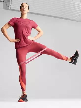 PUMA | T-shirt de fitness femme Essential Heather Logo | rot